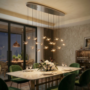 Lustra LED Liniara Suspendata Luxury PARATEBUENO SILVER Echivalent 600W