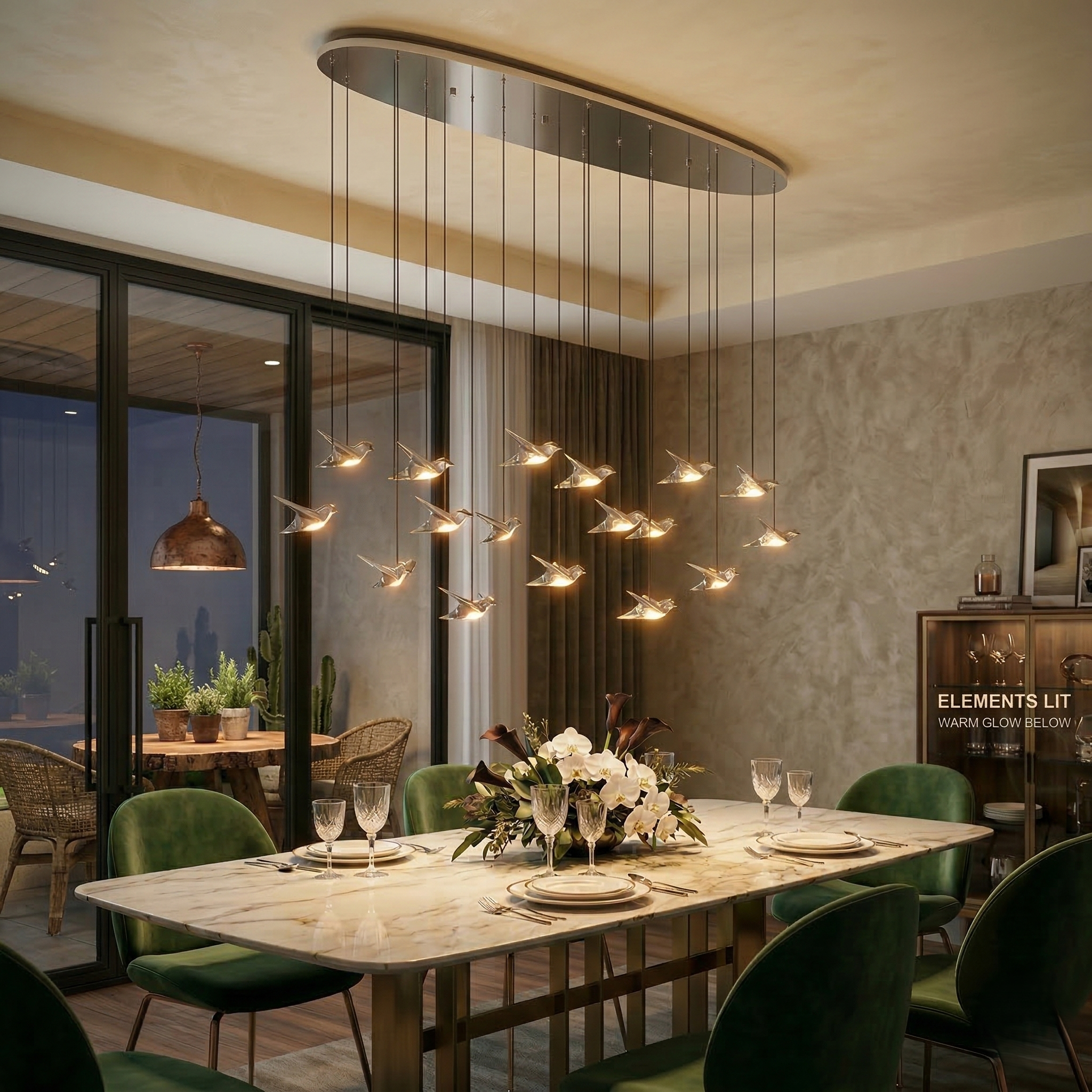 Lustra LED Liniara Suspendata Luxury PARATEBUENO SILVER Echivalent 600W
