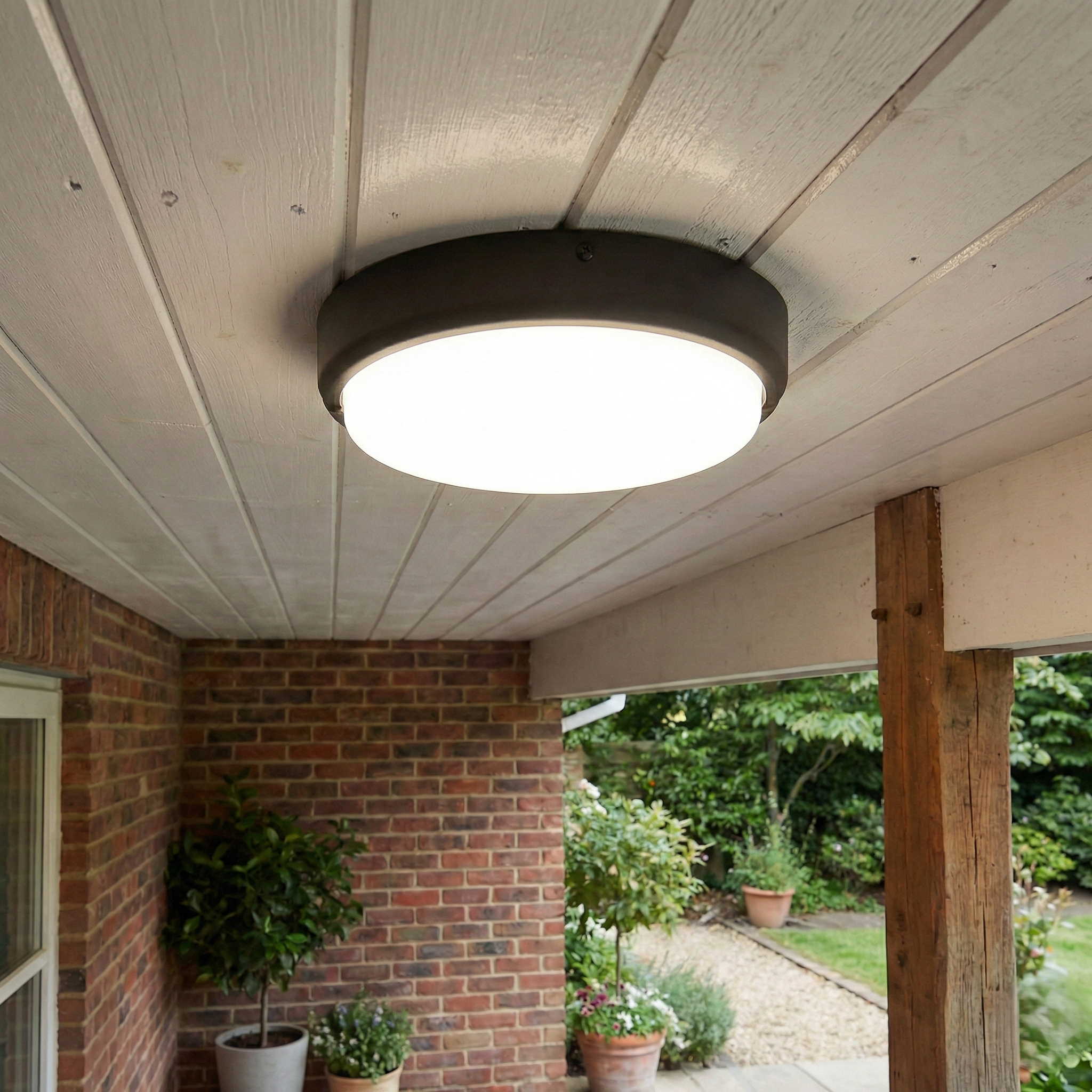 Aplica LED 12W Rotunda BAT Neagra Exterior Echivalent 100W
