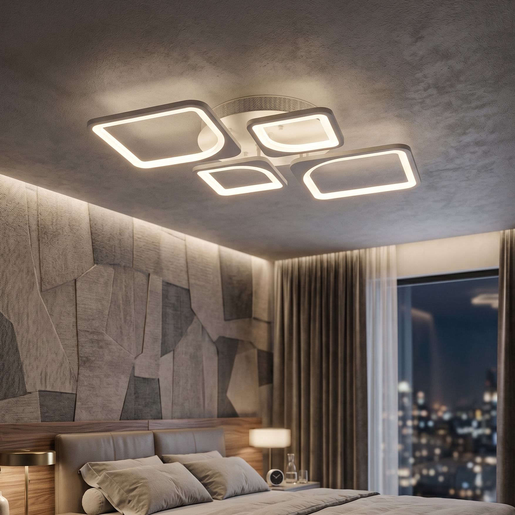 Lustra LED 2+2 DIAMOND White Echivalent 500W Telecomanda