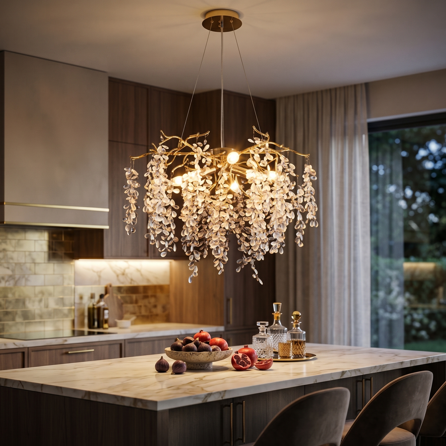 Candelabru Cristal LUXURY Golden Grapes 60CM