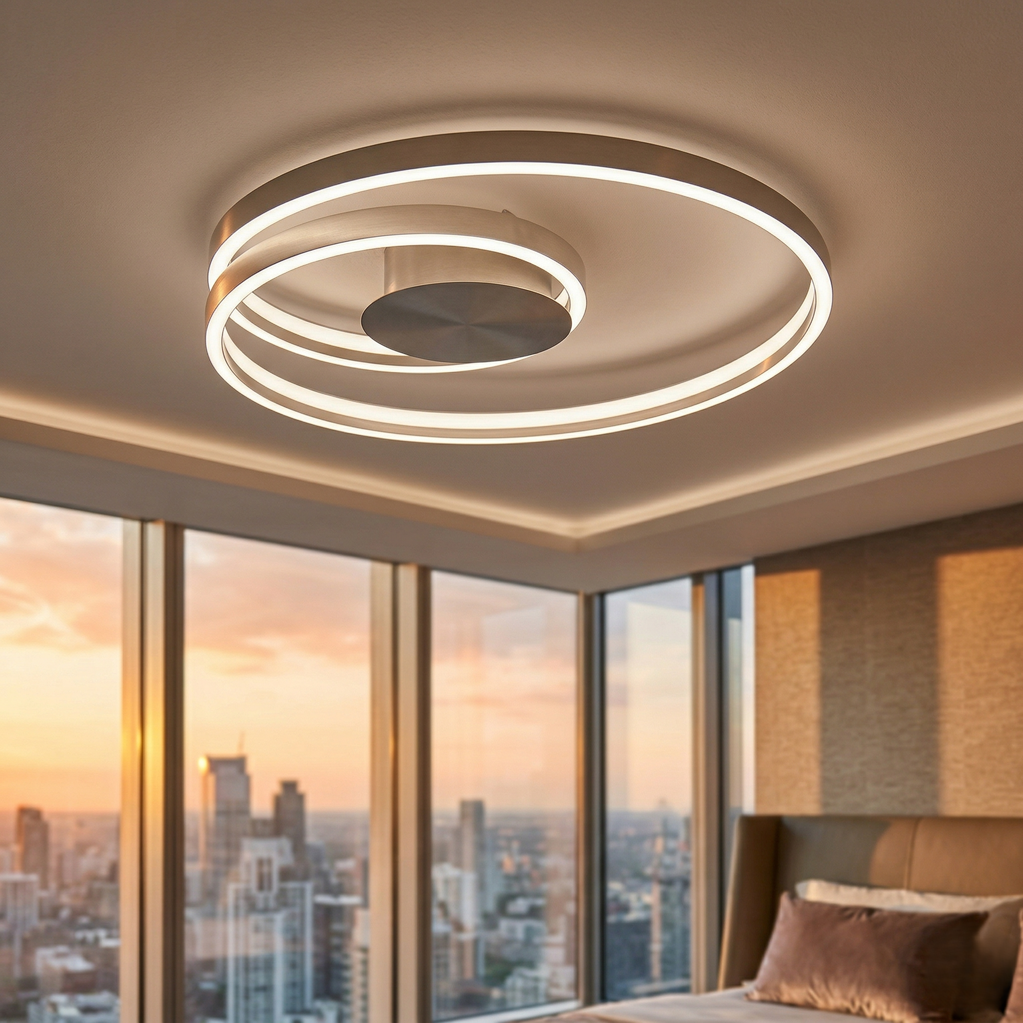 Lustra LED Aplicata Ciola Silver CINQUE Premium Echivalent 500W