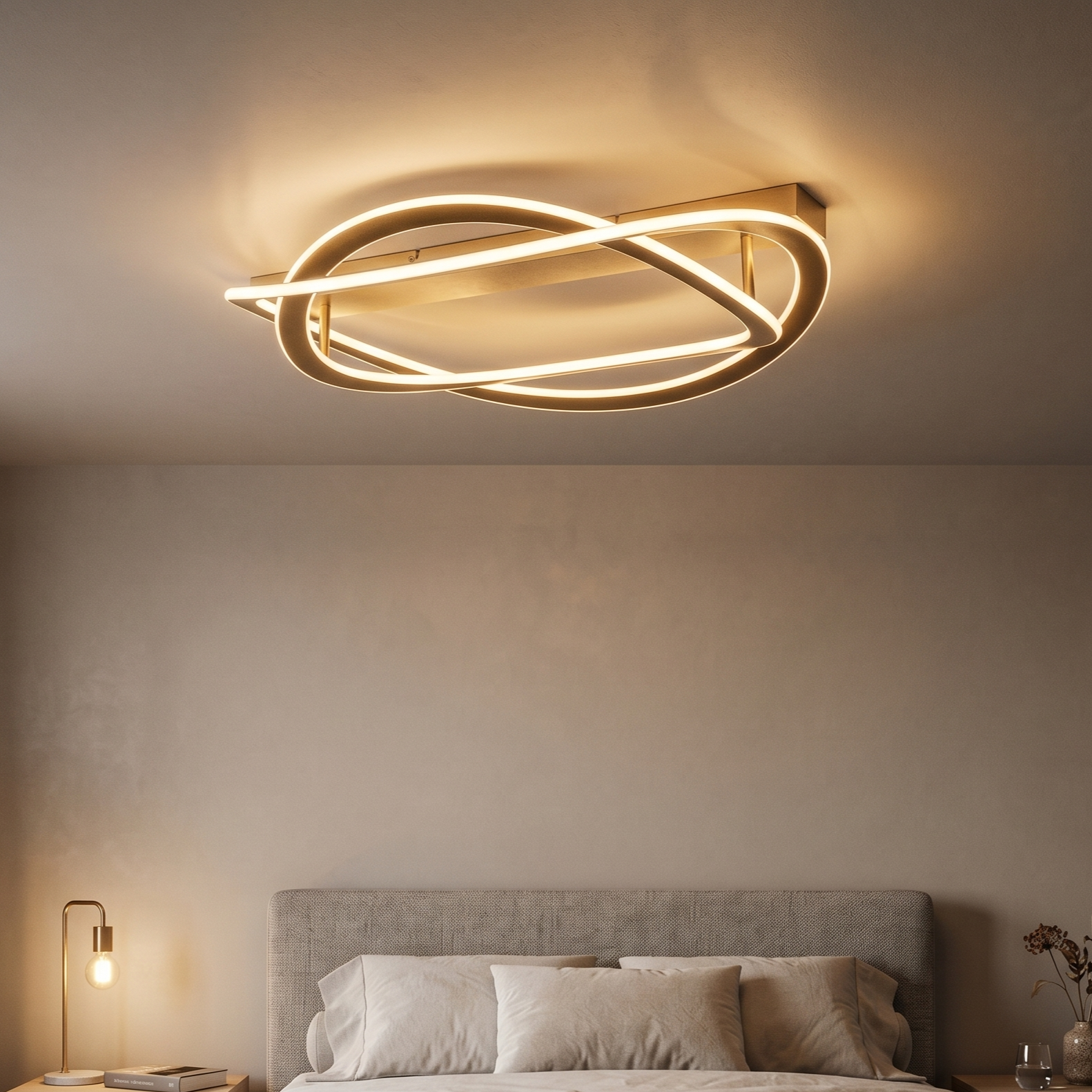 Lustra LED Aplicata LIGNIS Gold Echivalent 400W Premium