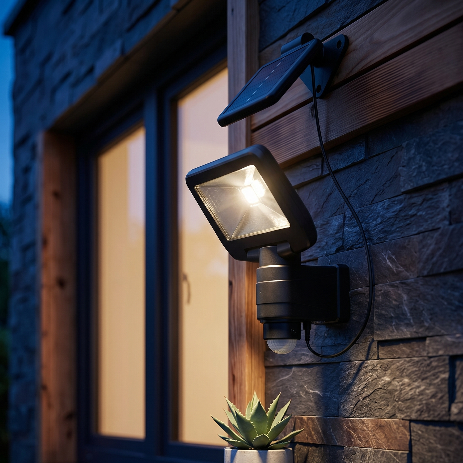 Aplica LED Solara 5W NORO Exterior Neagra cu Senzor