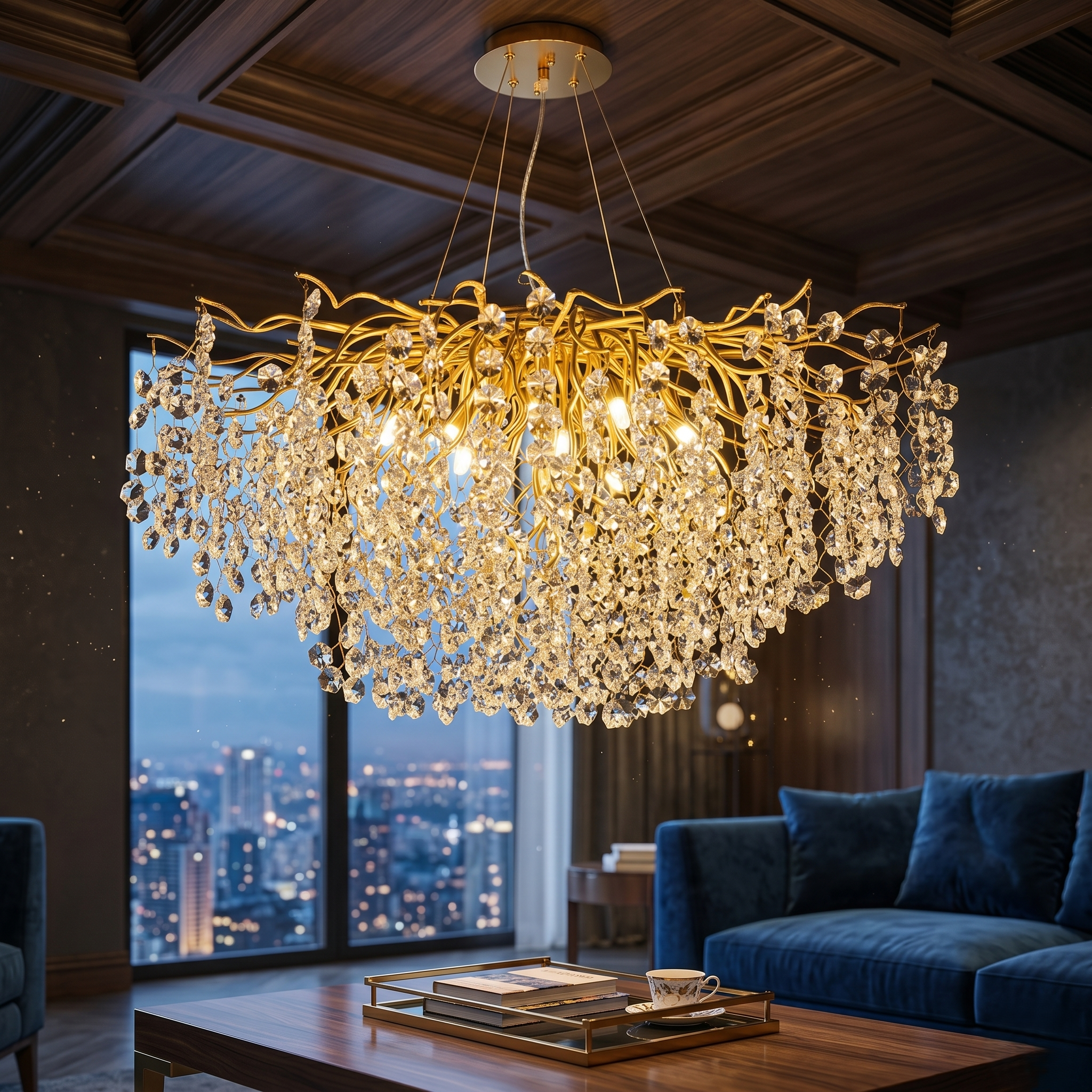 Candelabru Cristal LUXURY Golden Veliora 80CM