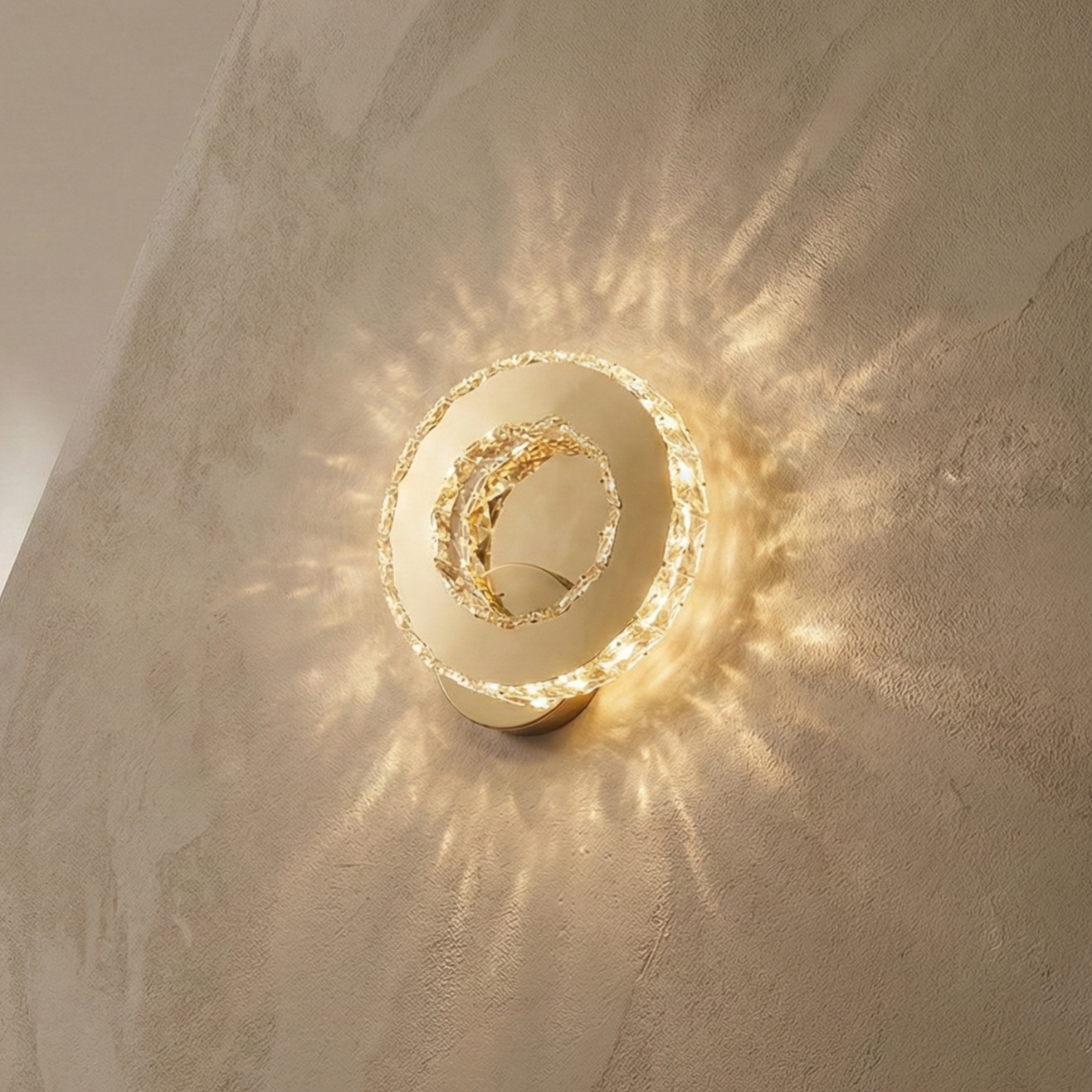 Aplica LED 16W Cristal RING Gold