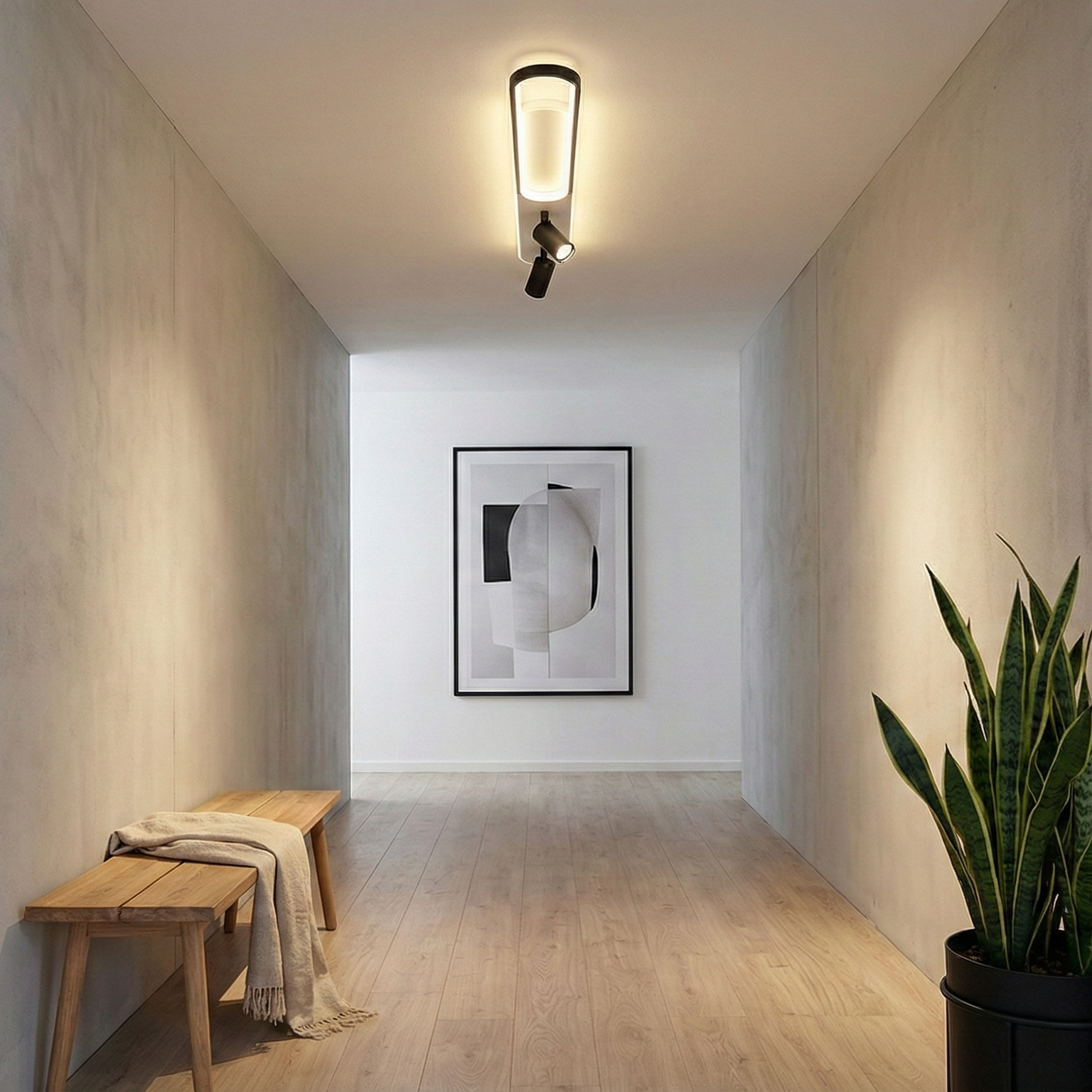 Aplica LED Cu Spoturi 100cm Alb+Negru Echivalent 300W