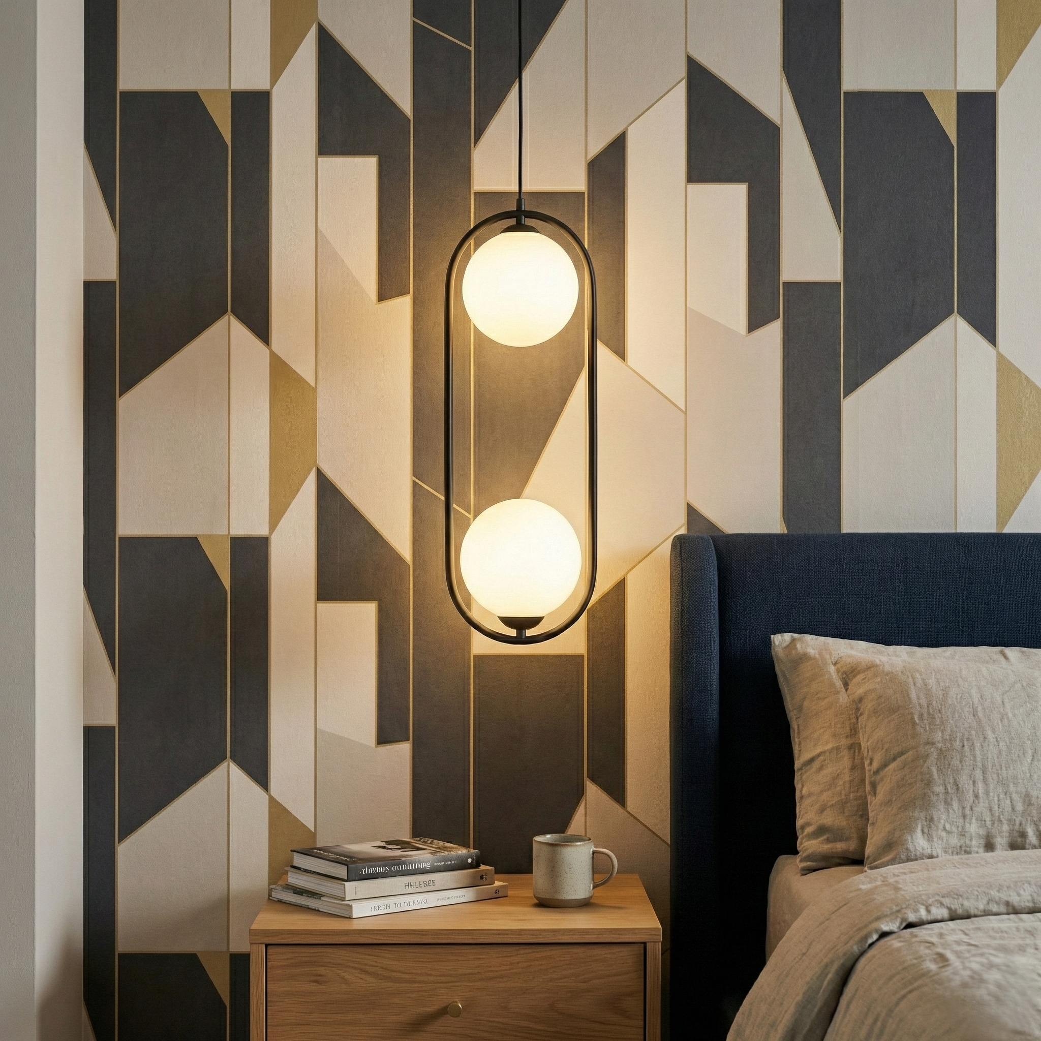 Pendul Nordic Two Moons Negru