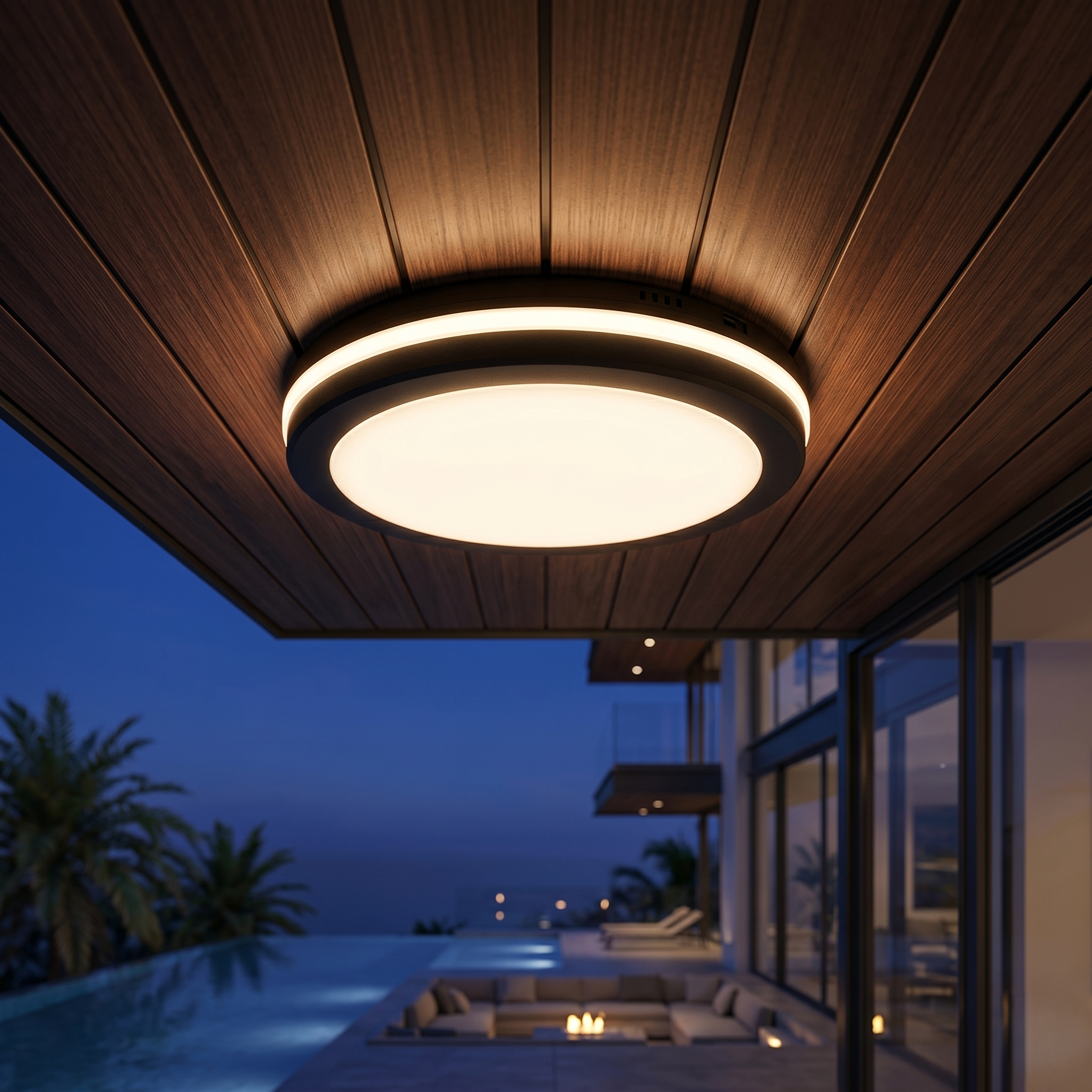 Plafoniera LED Exterior ELMOR Neagra 30cm 28W 2450lm CCT Premium