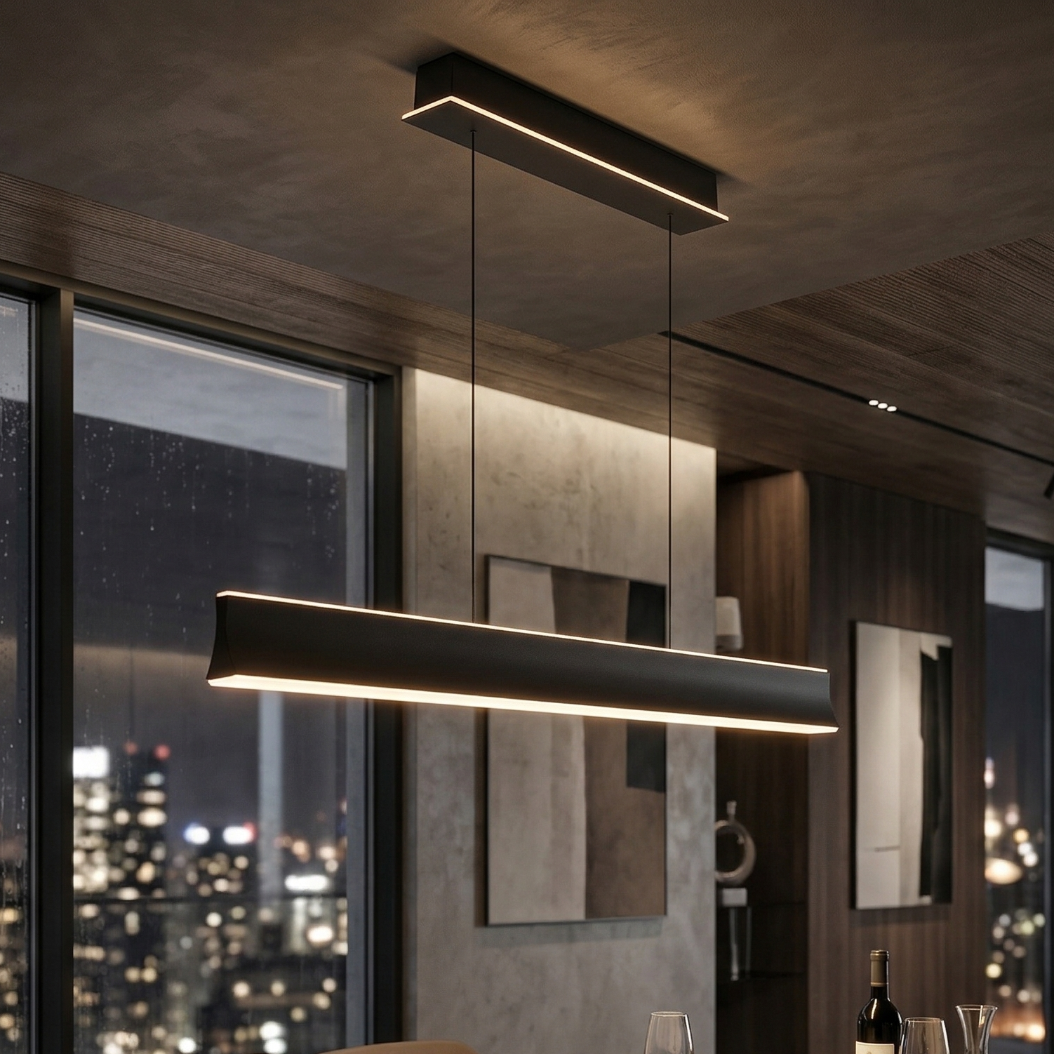 Lustra LED Suspendata Cimolto Black CINQUE Premium Echivalent 400W