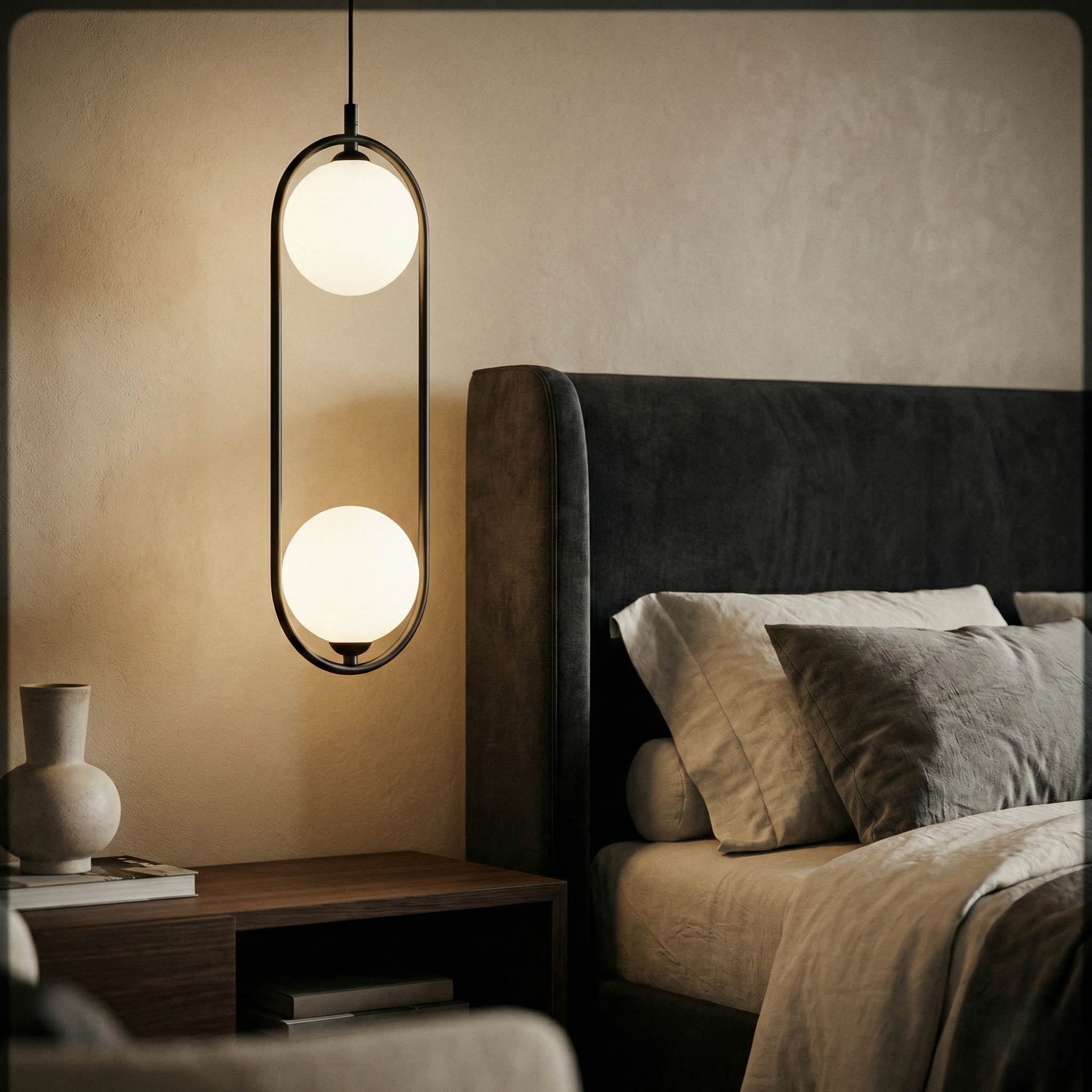 Pendul Nordic Two Moons Negru