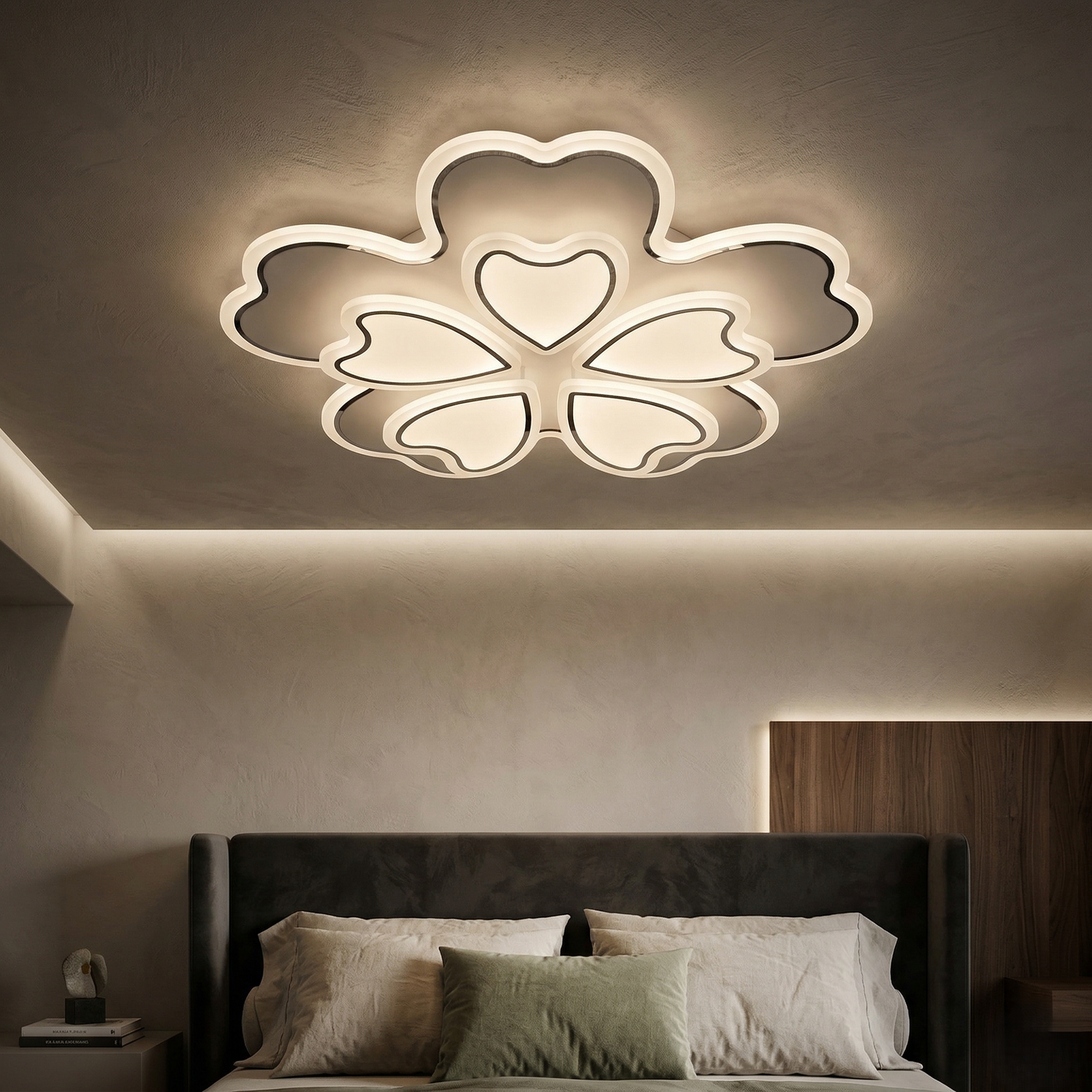 Lustra LED White CLOVER Echivalent 600W Telecomanda