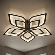 Lustra LED ORTENSIA Neagra Echivalent 800W Telecomanda