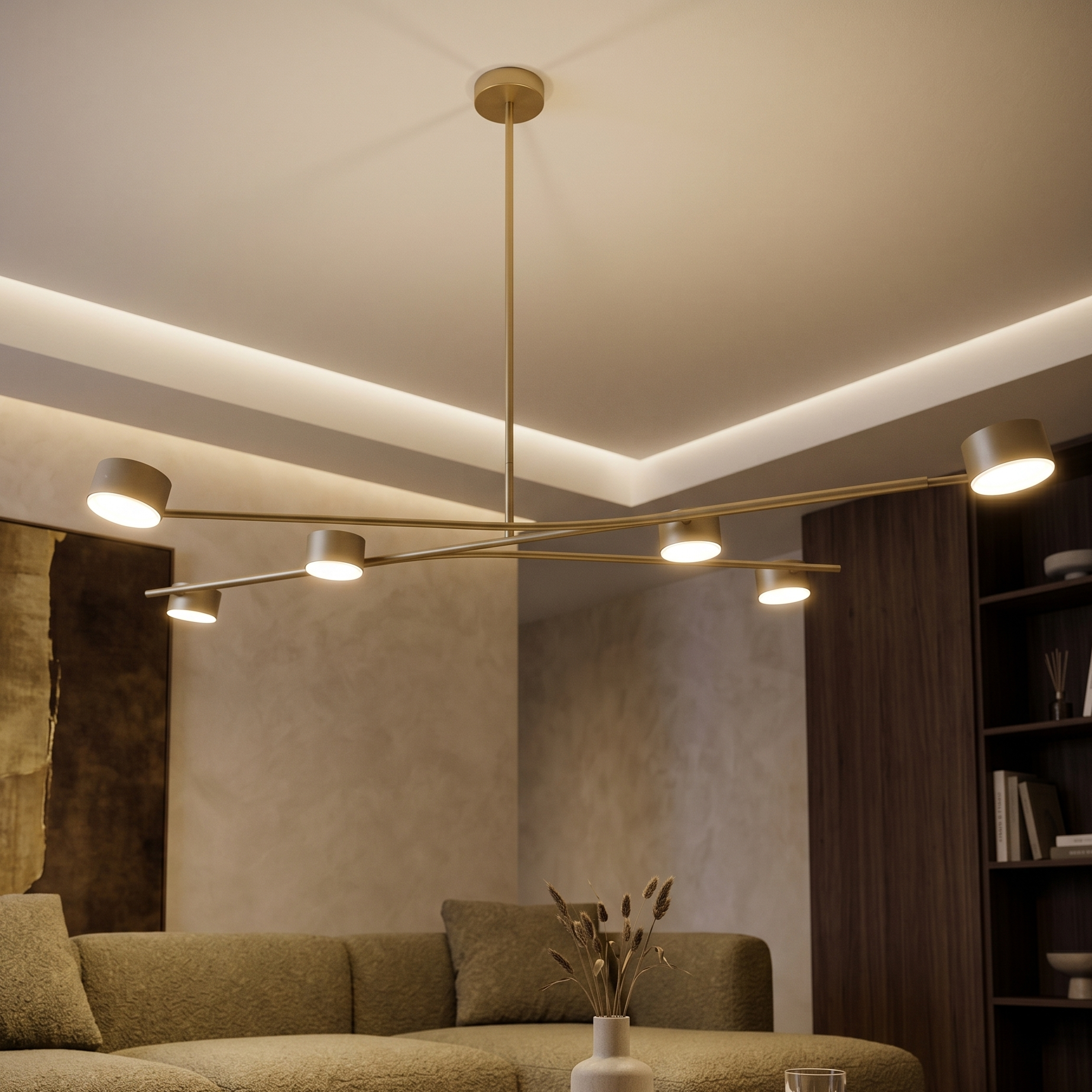 Lustra Suspendata Premium GRAND CODA Bej 6xGX53