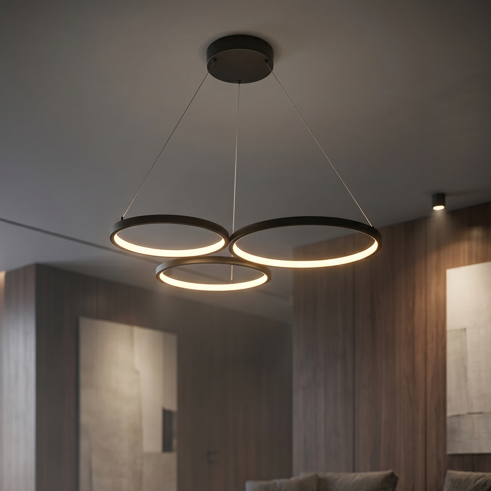 Lustra LED Suspendata Modern Black FLUXA Echivalent 300W