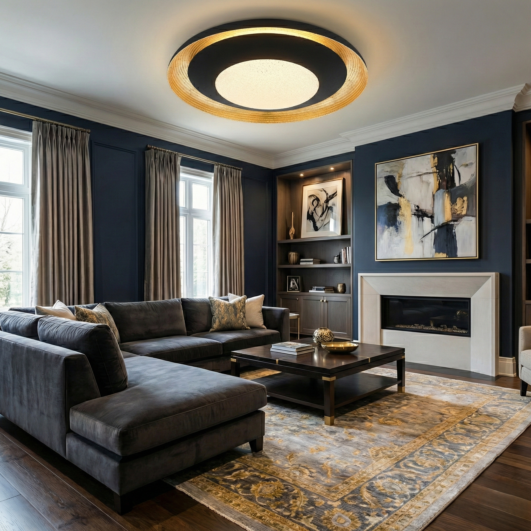 Plafonieră LED Premium CANICOSA 2 77cm Echivalent 500W Telecomanda