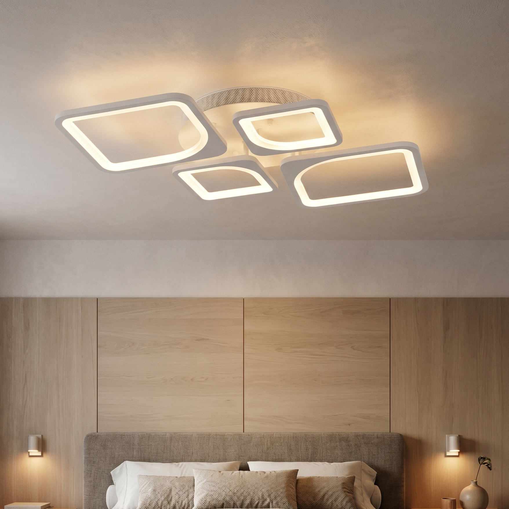 Lustra LED 2+2 DIAMOND White Echivalent 500W Telecomanda