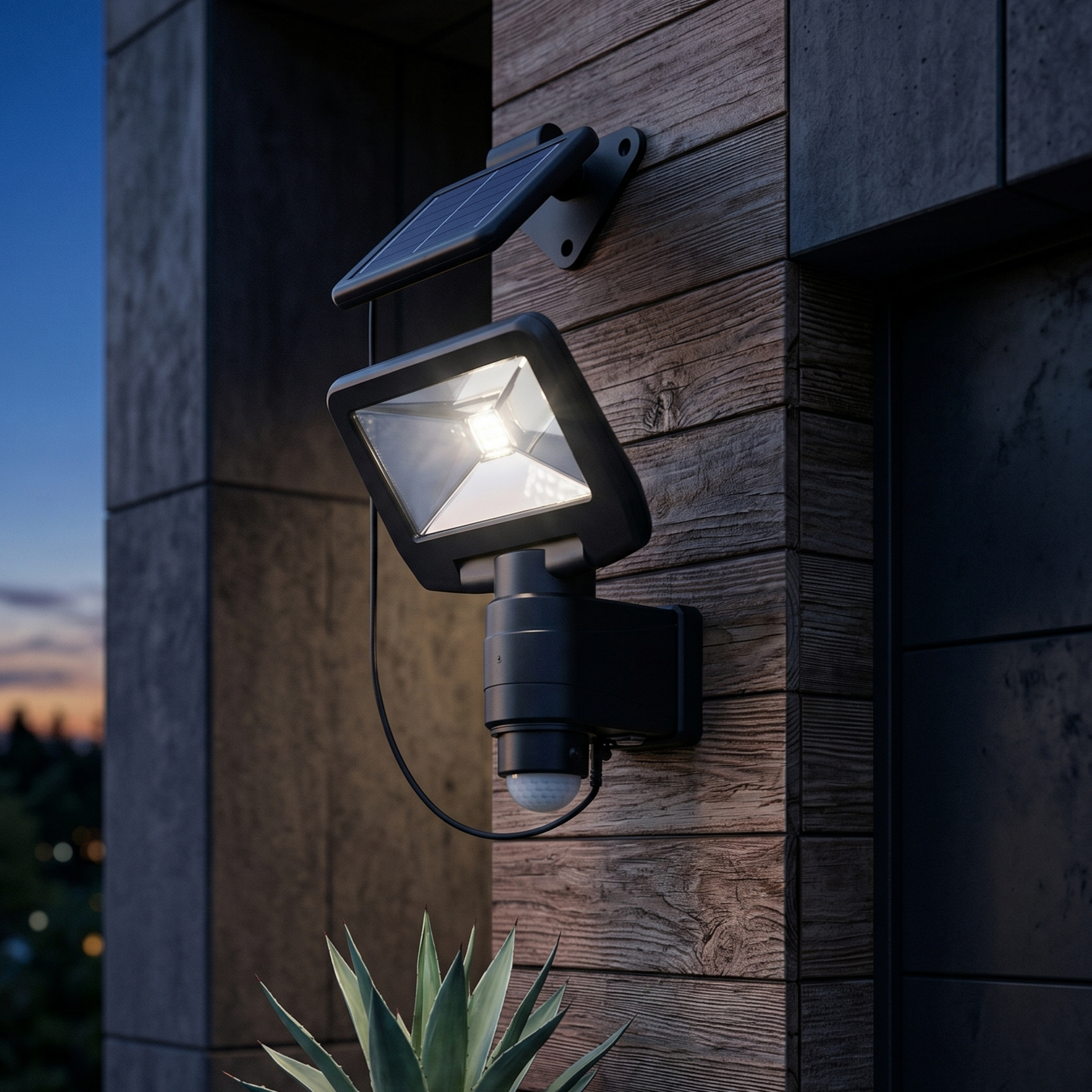 Aplica LED Solara 5W NORO Exterior Neagra cu Senzor