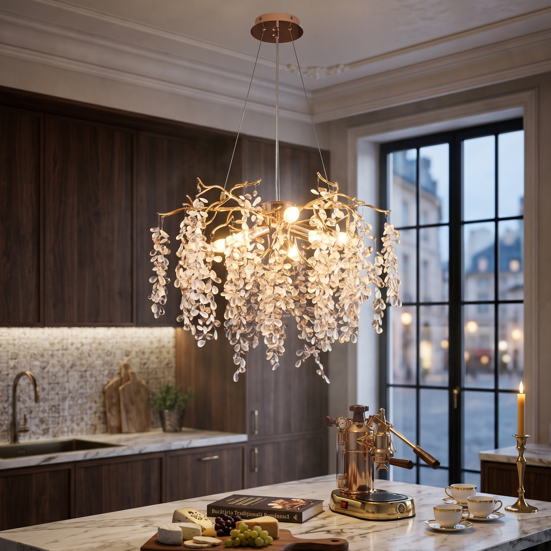 Candelabru Cristal LUXURY Golden Grapes 60CM