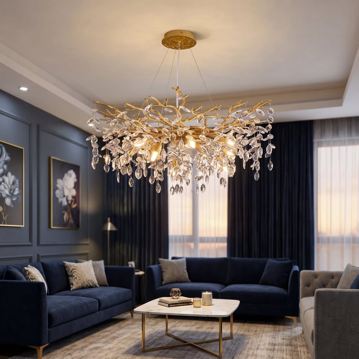 Candelabru Cristal GOLD Crystal Harmony 60CM