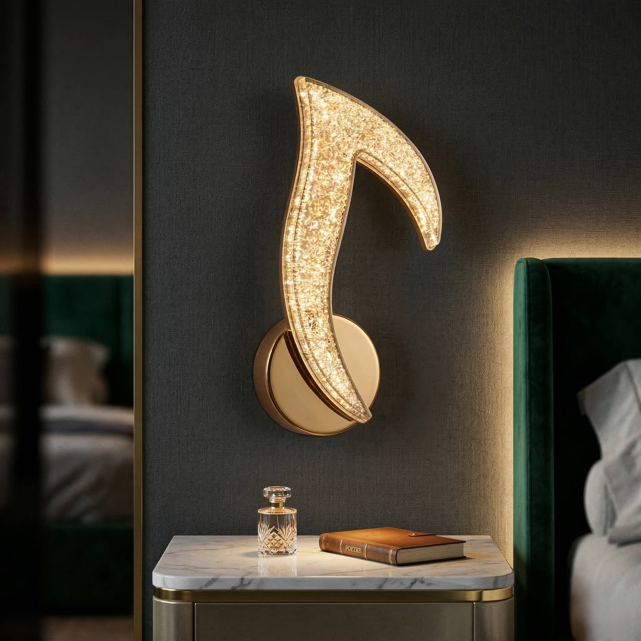 Aplica LED Perete Narcisse Sparkle Gold