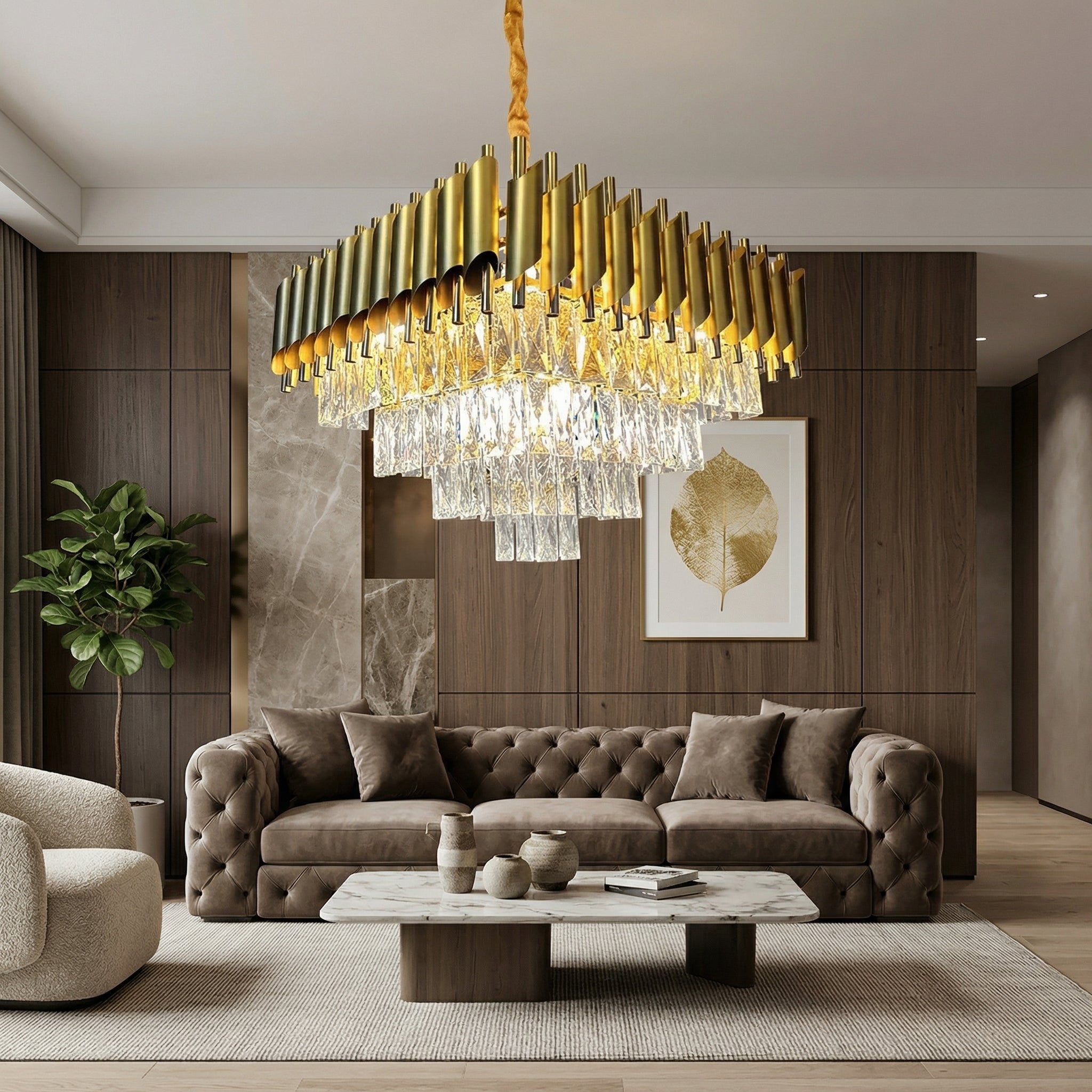 Candelabru Cristal GOLD PANTHER 8xE14 500mm