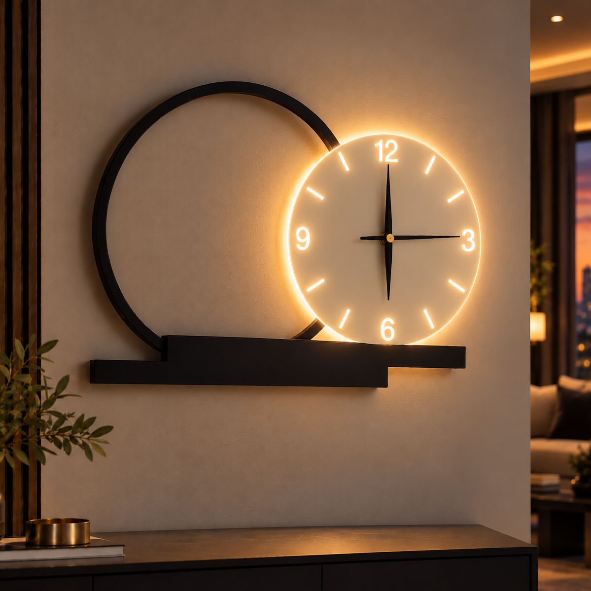 Aplica LED cu Ceas 18W DOMINO 60cm CCT