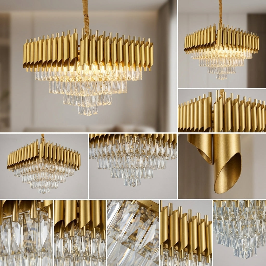 Candelabru Cristal GOLD PANTHER 10xE14 600mm