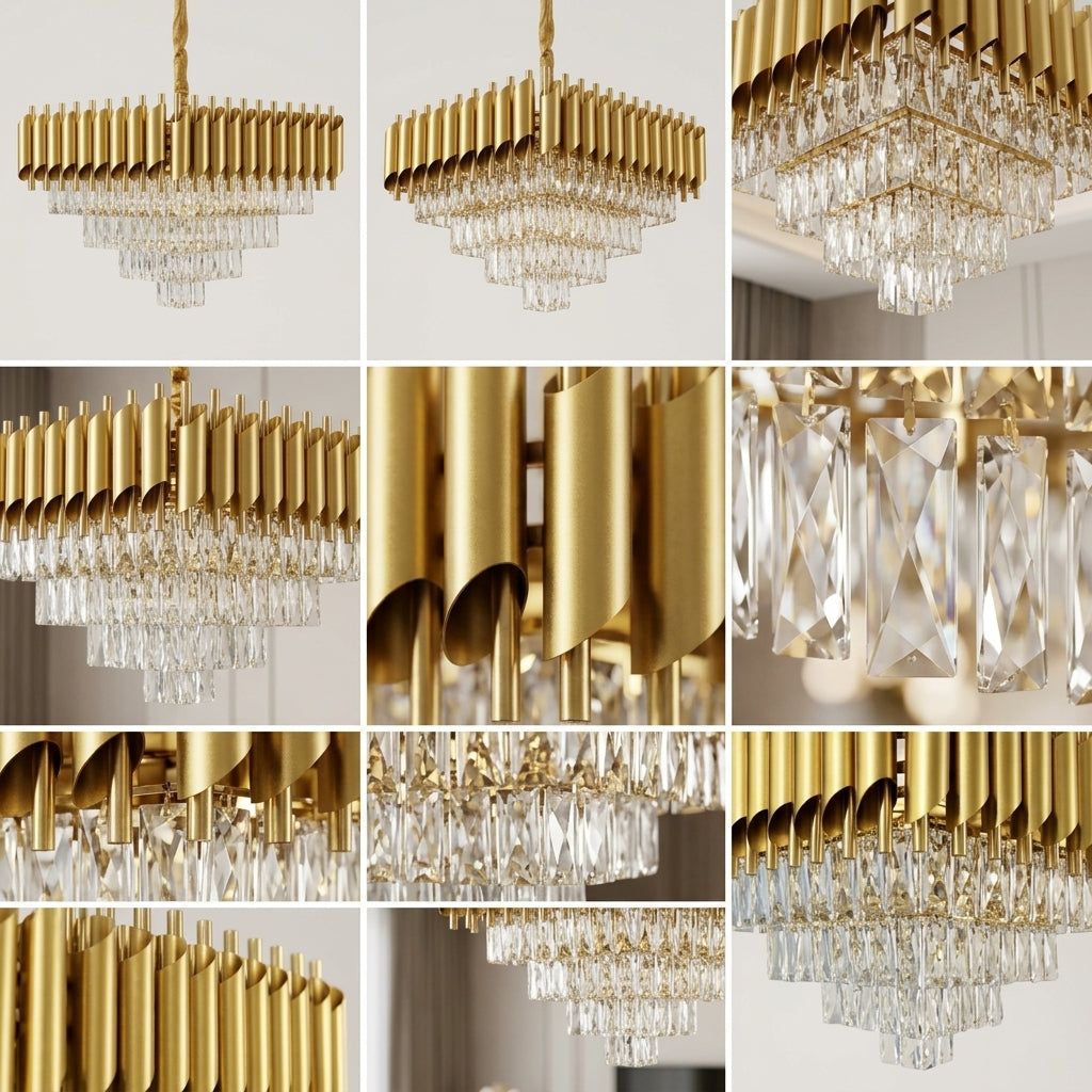 Candelabru Cristal GOLD PANTHER 10xE14 600mm