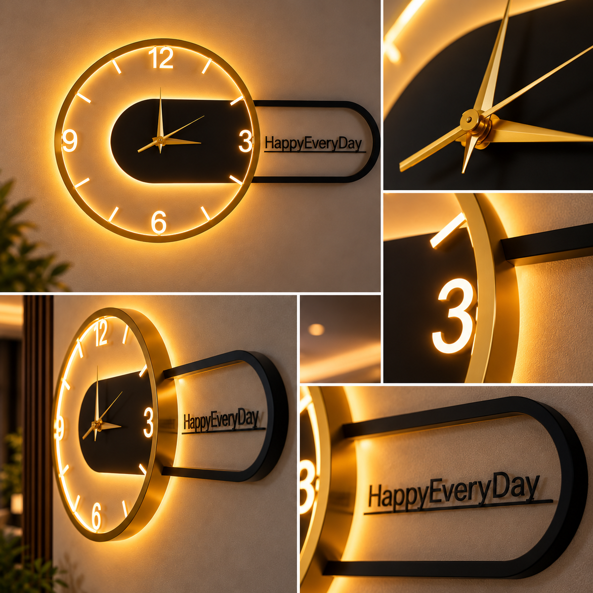 Aplica LED cu Ceas 18W HAPPY 50cm CCT