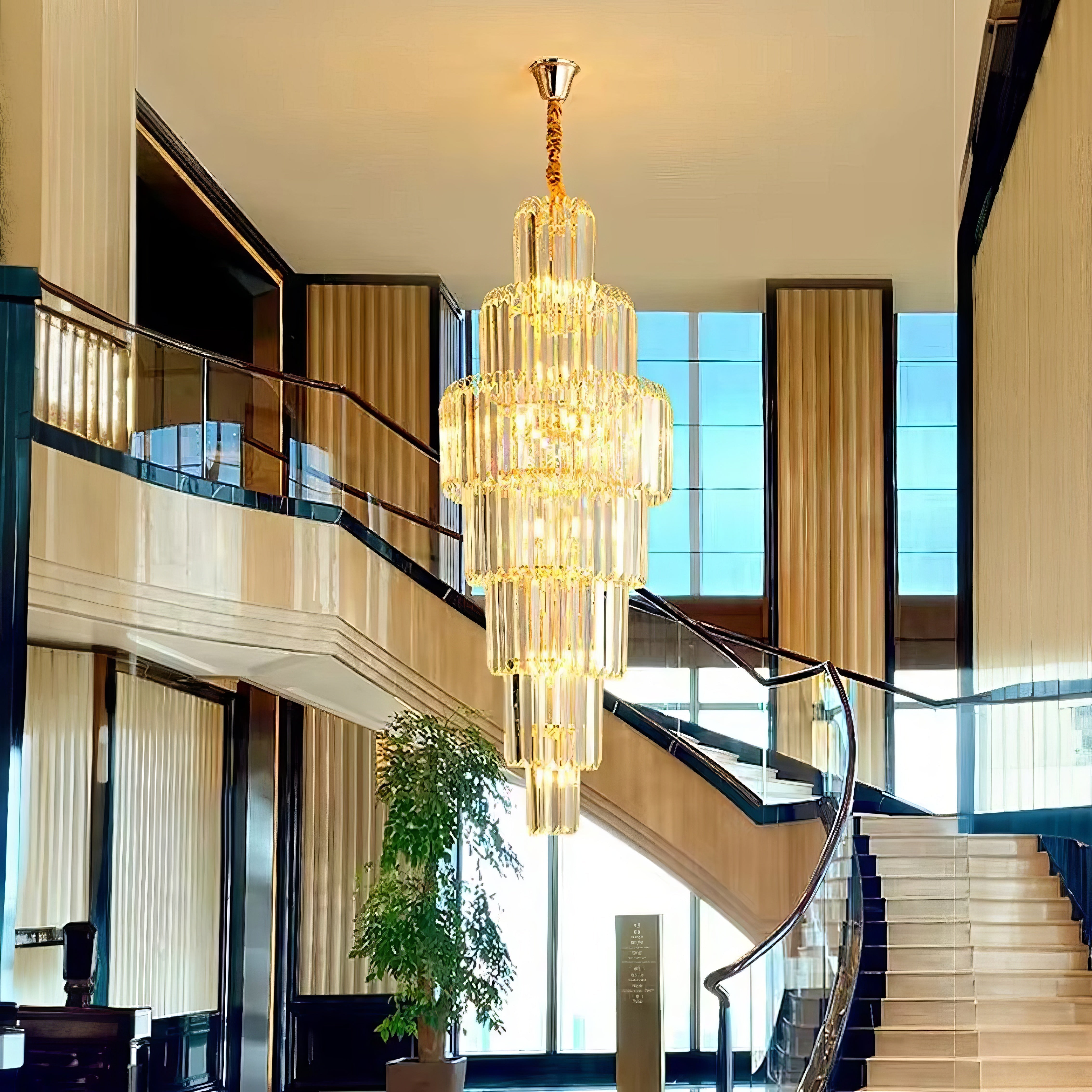 Candelabru Cristal Gold Imperator 180cm