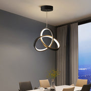 Lustra LED Suspendata TwoRings Black Echivalent 200W