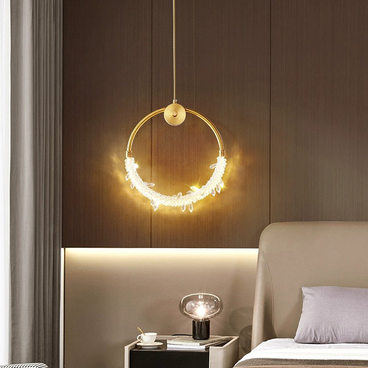Pendul LED Luxury Gold Cristal ICE-AGE Echivalent 150W