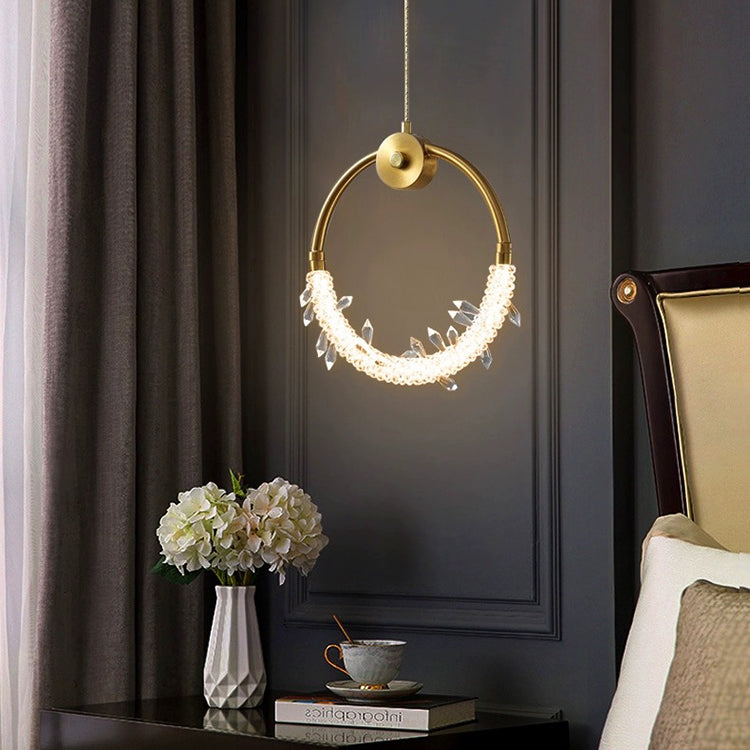 Pendul LED Luxury Gold Cristal ICE-AGE Echivalent 150W