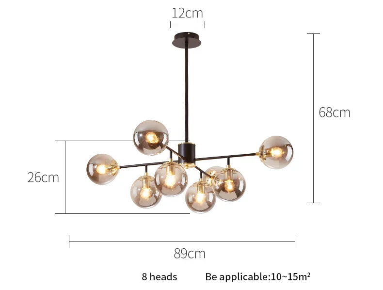 Lustra Abajur Fumuriu CAIRO 8xE27