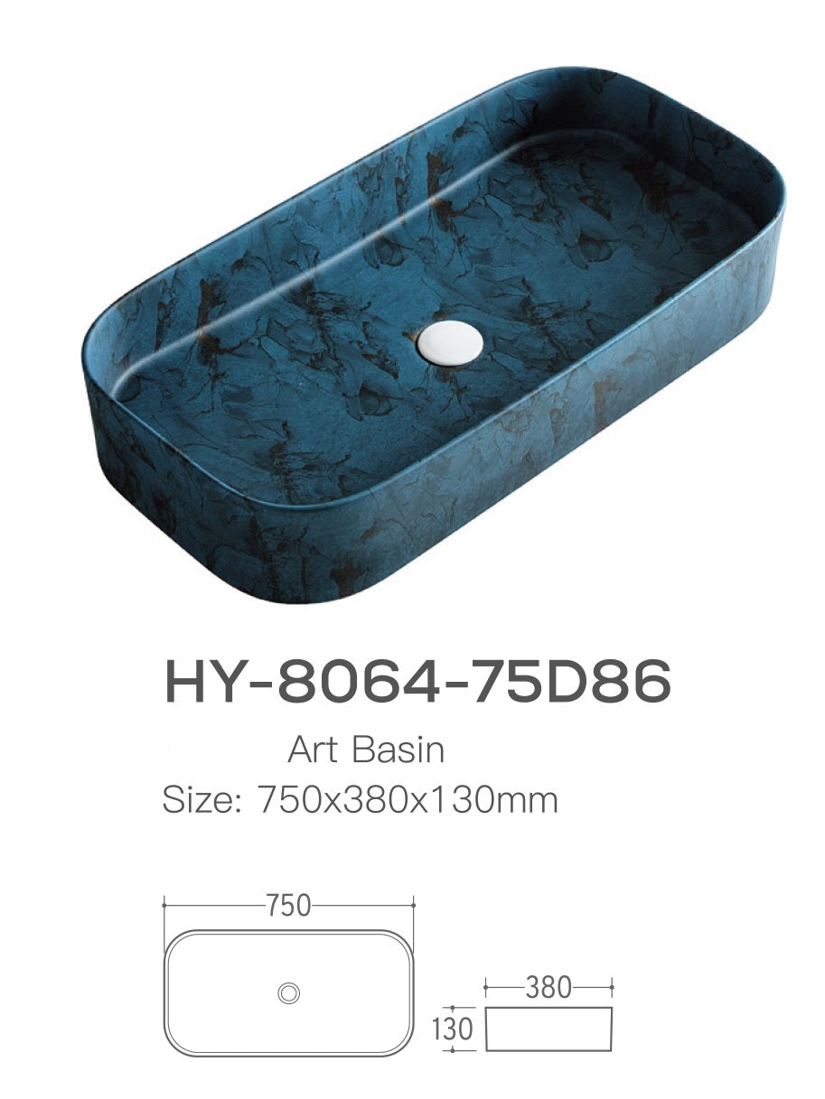 Lavoar Aplicat Luxury Line 75x38CM 8064-75D86 DEEPBLUE