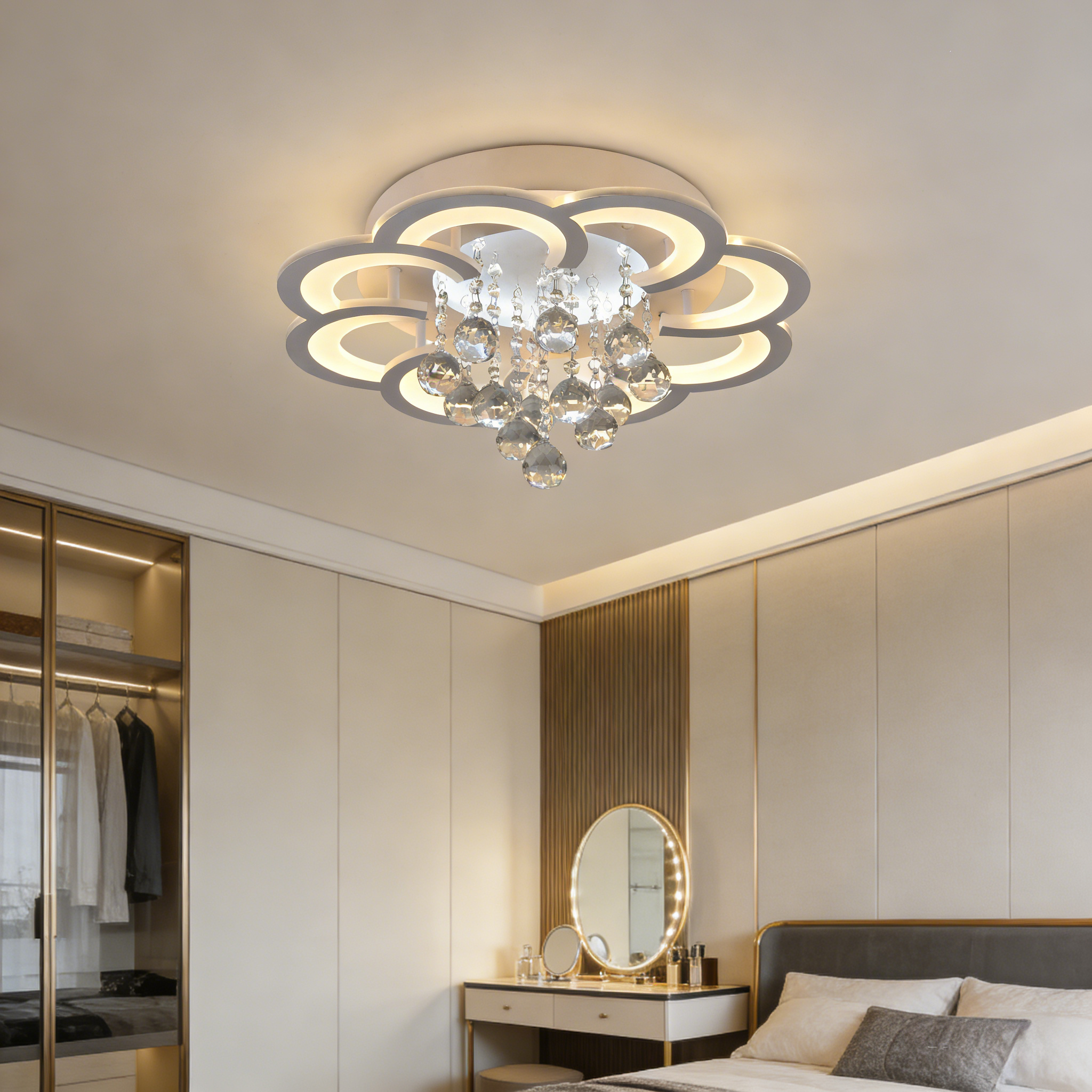 Lustra LED Cristal SUNSHINE Echivalent 600W Telecomanda