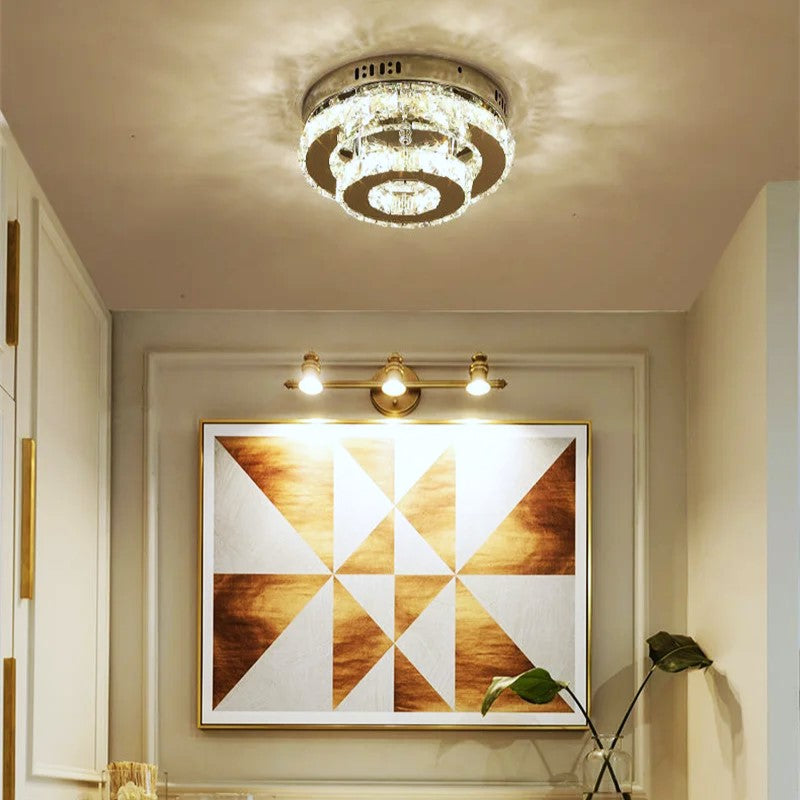 Lustra LED CRISTAL Double Circle Echivalent 200W