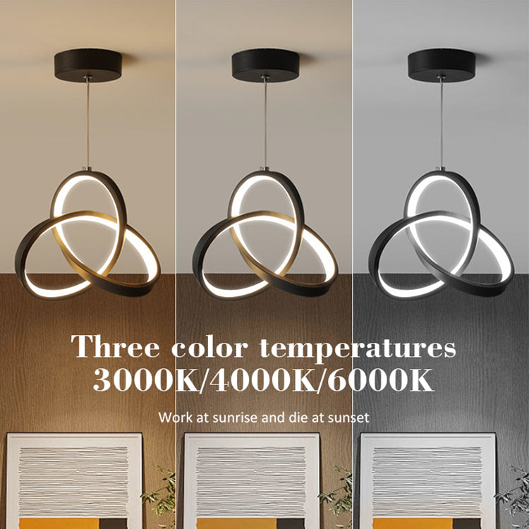 Lustra LED Suspendata TwoRings Black Echivalent 200W