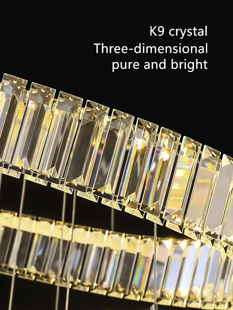 Lustra LED Cristal REGAL GOLD 1 Segment 60cm Echivalent 300W Telecomanda
