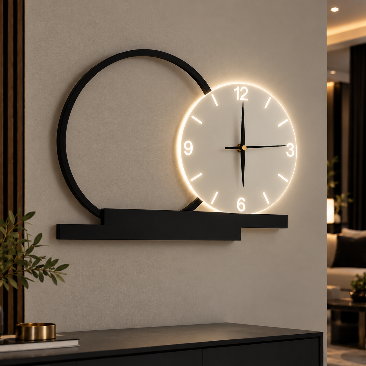 Aplica LED cu Ceas 18W DOMINO 60cm CCT