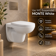 Vas WC Suspendat MONTE White cu capac Soft Close