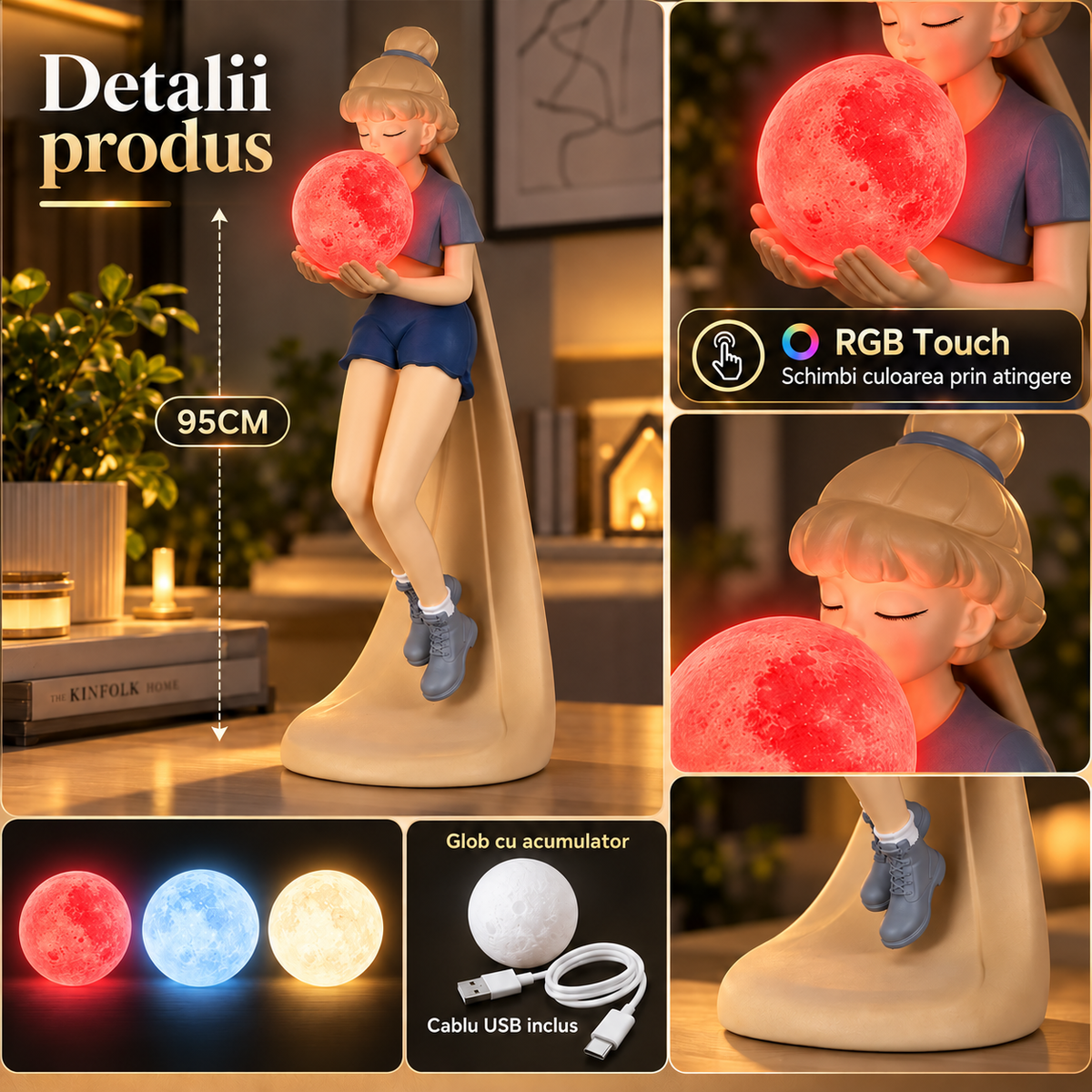 Statueta Decorativa Fairy Tale 80CM cu RGB Touch