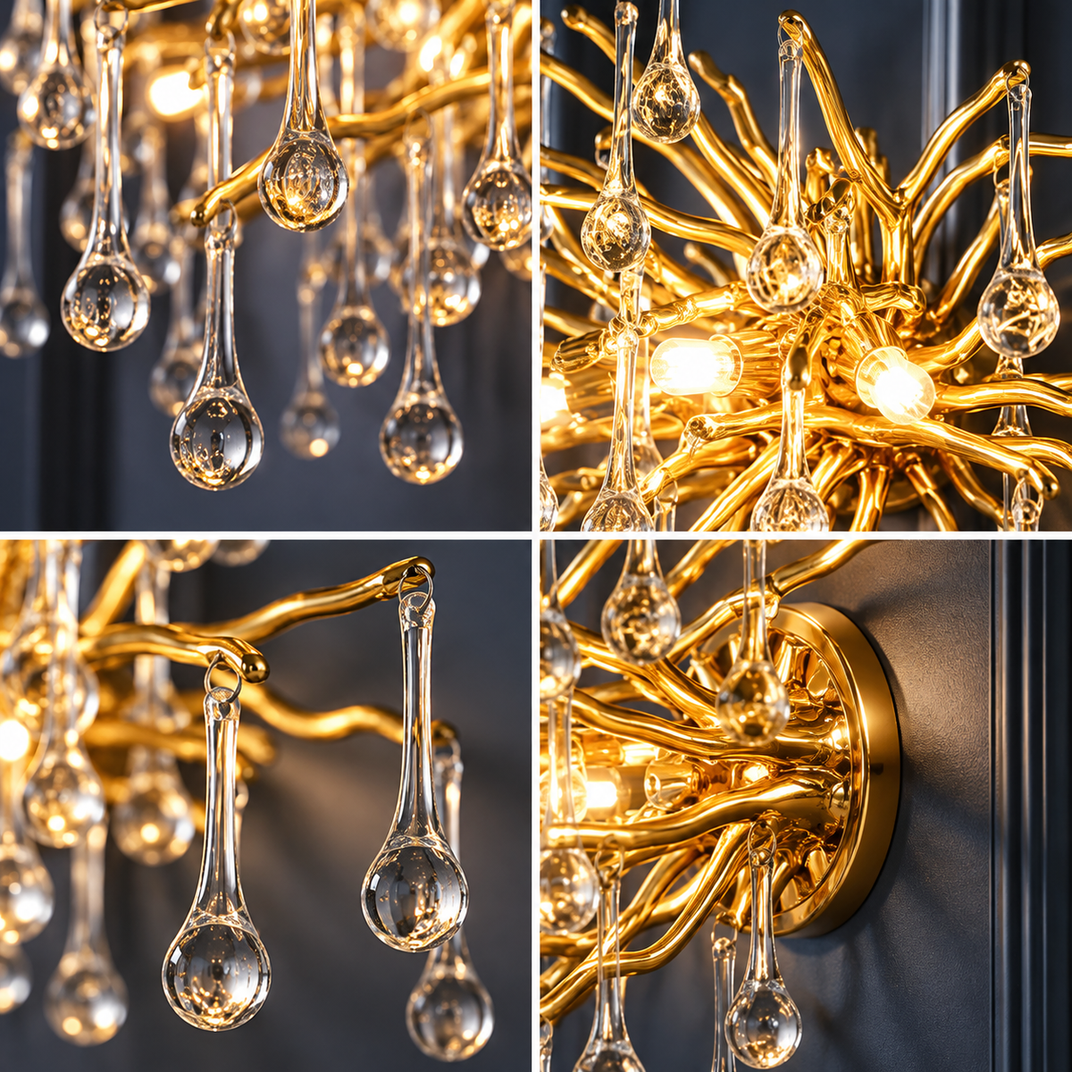 Aplica Perete Cristal Luxury Golden Tears