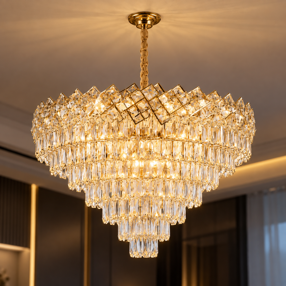 Candelabru Cristal MALLI Gold ⌀60CM