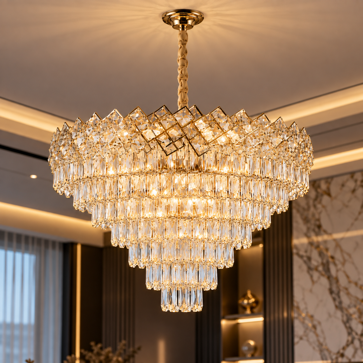 Candelabru Cristal MALLI Gold ⌀60CM