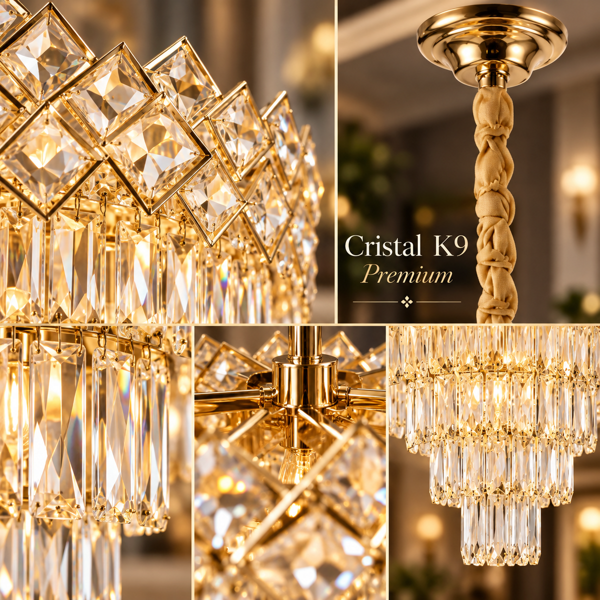 Candelabru Cristal MALLI Gold ⌀50CM