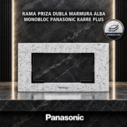 Rama Priza Dubla Marmura Alba Monobloc Panasonic Karre Plus