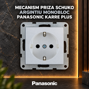 Mecanism Priza Schuko Argintiu Monobloc Panasonic Karre Plus