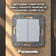 Mecanism Comutator Simplu Argintiu Monobloc Panasonic Karre Plus